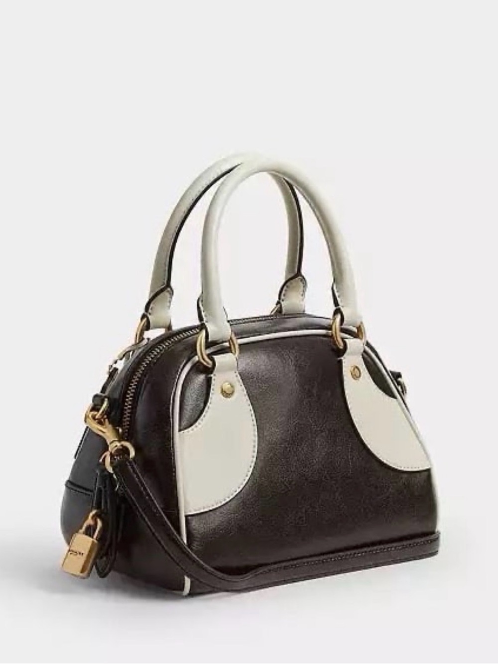Coach Coachtopia Bowling Top Handle Bag in Black & White Upcrafted Leather NWT - Picture 2 of 11